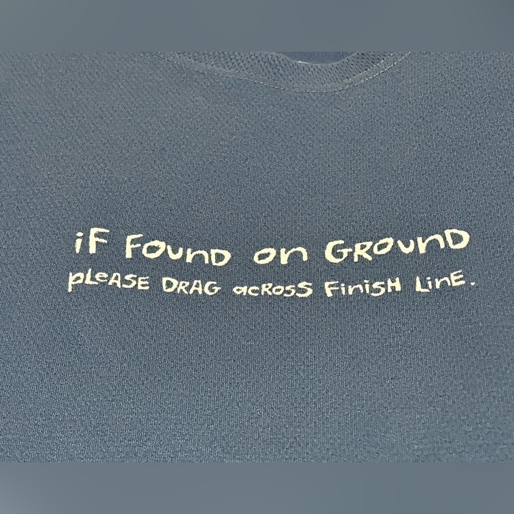 Men’s running shirt from One More Mike in medium blue. NEW - size XL!